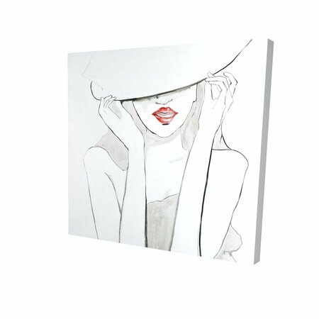FONDO 12 x 12 in. Woman with Big Hat-Print on Canvas FO2792245